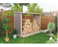 Přístřešek na dřevo plechový HESTIA AW-C světle šedá IWH-10230027 (3)