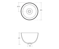 SAPHO DOME keramické umyvadlo na desku vysoké, Ø 45,5cm, bílá (4)