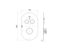 Sprchová sada s termostatickou podomítkovou tlačítkovou baterií - 2-cestná - oválný kryt (2)