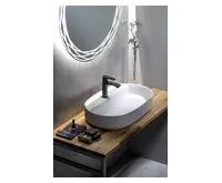 ISVEA INFINITY OVAL keramické umyvadlo na desku, 60x40cm, bílá mat (1)