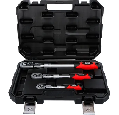 BGS Sada přepínacích ráčen ,  teleskopická, úhlová ,  6,3 mm (1/4") - 10 mm (3/8") - 12,5 mm (