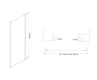 AQUALINE AMADEO boční stěna 900 mm, sklo Brick (5)