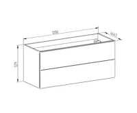 Aira desk, koupelnová skříňka, dub, 2 zásuvky, 1210x530x460 mm (1)