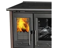 PLAMEN Sporák na tuhá paliva s teplovodním výměníkem TERMO GLAS - P hnědý (2)