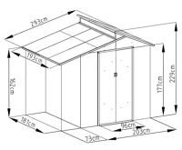 Zahradní domek HERA Z-B s přístřeškem 5,65 m2 antracit IWH-10230046 (7)