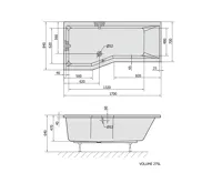 POLYSAN VERSYS L asymetrická vana 170x84x70x47cm, bílá (7)
