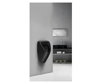 BRUCKNER SCHWARN urinál s automatickým splachovačem 6V DC, zadní přívod, zadní odpad, černá matná (1)