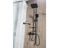 AQUALINE KERA sprchový sloup s napojením na baterii, černá mat (4)