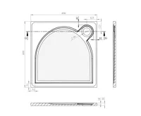 GELCO LARCA sprchová vanička z litého mramoru, čtverec 80x80cm, bílá (7)