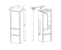 Opto, koupelnová skříňka, vysoká, pravé otevírání, bílá/dub, 400x1250x360 mm (1)