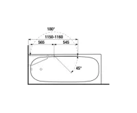 Vanová zástěna 1150 mm levá/pravá, dvojdílná, stříbrný lesklý profil, 6mm transparentní sklo s úpravou JIKA perla GLASS. 2572N6 Stříbrná/Dekor arctic (1)