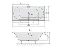 POLYSAN VIVA B SLIM obdélníková vana 175x80x47cm, bílá (4)