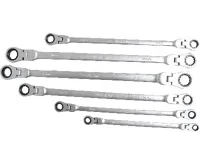 BGS Klíče očkové ráčnové výkyvné 8 - 19 mm, extra dlouhé, sada 13 dílů (1)