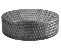 SAPHO MARAGUA skleněné gravírované umyvadlo na desku Ø 39,5cm, černá (8)