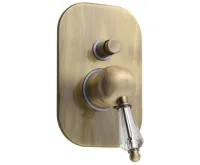 SAPHO KIRKÉ CRYSTAL podomítková sprchová baterie, 2 výstupy, páčka krystal, bronz SAPHO KIRKÉ CRYSTAL podomítková sprchová baterie, 2 výstupy, páčka krystal, bronz