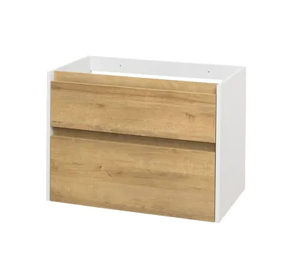 Opto, koupelnová skříňka, bílá/dub, 2 zásuvky, 810x580x458 mm