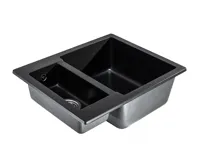 GRANISIL FABERO 770.5 Granitový dřez s vaničkou, černý (2)