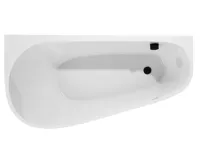 POLYSAN PROJEKTA DL MONOLITH nástěnná stojící vana 156x77x60cm, bílá/černá (3)