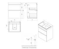 SAPHO SITIA umyvadlová skříňka 56,4x70x44,2cm, 2xzásuvka, borovice rustik (6)