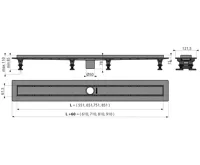 ALCAPLAST Sprchový liniový žlab plastový, s okrajem, pro perforovaný rošt nebo vložení dlažby, bez zápachové uzávěry, délka 850 mm APZ2012-850 (1)