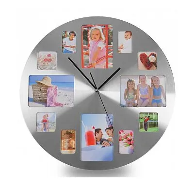 Platinium Nástěnné hodiny s fotorámečky kruhové