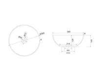 SAPHO THIN umyvadlo na desku, Rockstone Ø 39 cm, bílá mat (7)