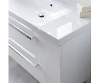 Koupelnová skříňka, umyvadlo litý mramor 60 cm,  bílá/bílá (14)