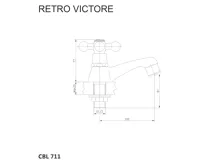 Umyvadlový kohoutek stojánkový, Retro Viktorie, chrom (1)