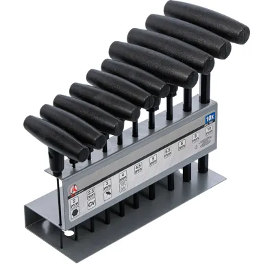BGS Klíče imbus 2.0 - 10,0 mm, sada 10 dílů, T rukoj.
