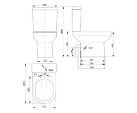 AQUALINE VERMET WC kombi, spodní/zadní odpad, bílá (5)