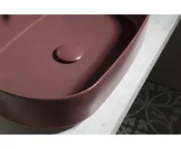 ISVEA INFINITY OVAL keramické umyvadlo na desku, 55x36cm, maroon red (4)