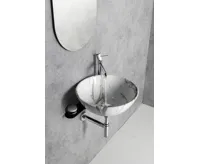 SAPHO DALMA keramické umyvadlo na desku, Ø 42cm, carrara (3)