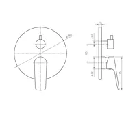 BRUCKNER SCHMITZ podomítková sprchová baterie, 2 výstupy, vrchní části, chrom (2)