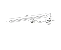 SAPHO FELINA LED svítidlo, 10 W, 458x15x112 mm, IP44, chrom (10)