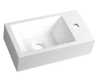 SAPHO AMAROK umývátko, litý mramor, 40x22cm, baterie vpravo, bílá