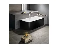 POLYSAN VIVA R MONOLITH asymetrická vana 170x75x60cm, bílá/černá (1)