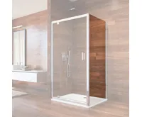 Lima pevný díl skleněný, 100x190 cm, sklo Čiré 6 mm, polorámový - chrom ALU (2)