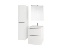 Mailo, koupelnová skříňka, umyvadlo z litého mramoru, bílá, 2 zásuvky,  810x700x480 mm (7)