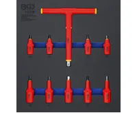BGS Vložka do dílenského vozíku 2/3: VDE sada nástrčných hlavic, 10 mm (3/8&quot;) / 12,5 mm (1/2&quot;)