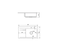 SAPHO AVORIA keramický dřez s odkapem, 86x51 cm, bílá (5)