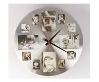 Platinium Nástěnné hodiny s fotorámečky kruhové (4)