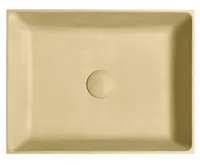 SAPHO FORMIGO betonové umyvadlo na desku, 47,5x36,5cm, žlutá mat (5)
