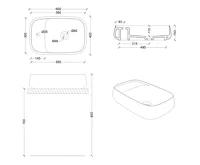 SAPHO AVENTIN keramické umyvadlo na desku, 60x40cm, bílá (6)