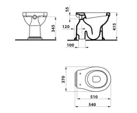 GSI CLASSIC WC mísa s nádržkou, spodní odpad, bílá-chrom (3)