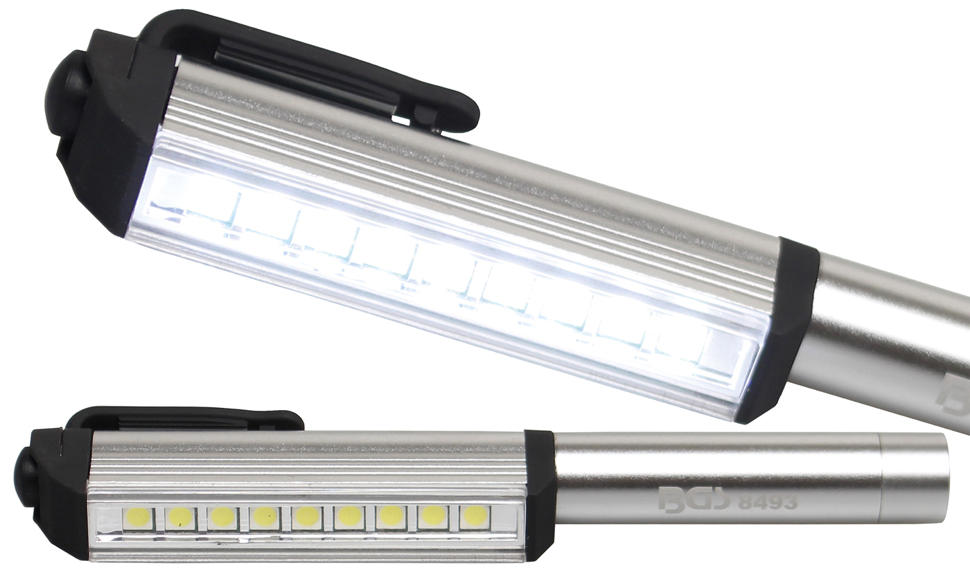 Bgs hliníková led lampa, design tužka, s 9 led