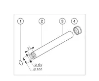 Protherm T1D-1000 Trubka souosá ø 60/100 mm - 1 m (1)