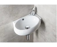 SAPHO RIBERA keramické umývátko rohové 43x28,5 cm, otvor pro baterii vpravo, bílá (6)