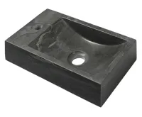 SAPHO BLOK kamenné umývátko 40x22cm, baterie vlevo, antracit