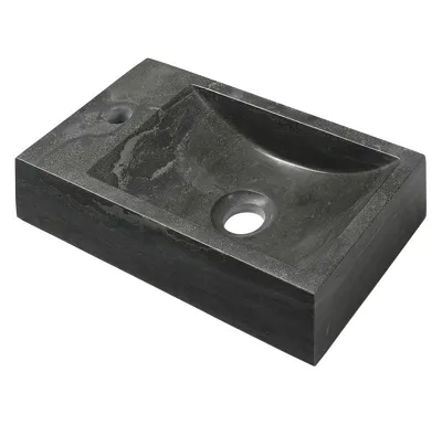 SAPHO BLOK kamenné umývátko 40x22cm, baterie vlevo, antracit
