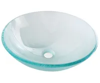 SAPHO ICE skleněné umyvadlo na desku Ø 42cm, čirá s pískováním